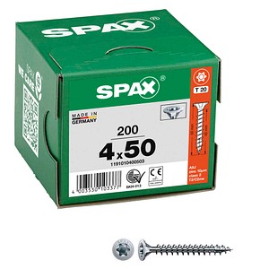 SPAX® Universalschrauben T20 Senkkopf WIROX 1191010400503 4 mm x 50 mm, 200 St.