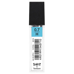 Tombow Feinminen-Bleistiftminen schwarz H 0,7 mm, 12 St.