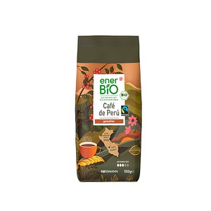 enerBiO Caffè de Perú Bio-Kaffee, gemahlen, Arabicabohnen kräftig, 500 g