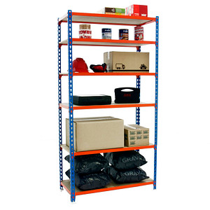 Simonrack Schwerlastregal MADERCLICK 6 8435104955369 orange, blau, braun 90,0 x 40,0 x 250,0 cm