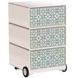 PAPERFLOW easyBox Vintage Rollcontainer weiß, bunt 60843 4 Auszüge 39,0 x 43,6 x 64,2 cm