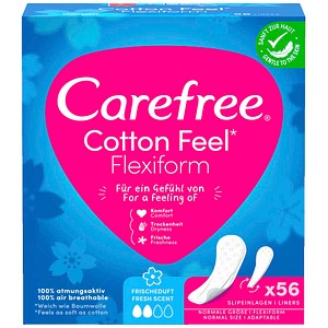 Carefree Slipeinlagen Cotton Feel Flexiform mit Frischeduft, 56 St.