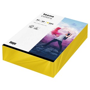 tecno Kopierpapier colors intensivgelb DIN A5 80 g/qm 500 Blatt tecno Kopierpapier colors intensivgelb DIN A5 80 g/qm 500 Blatt