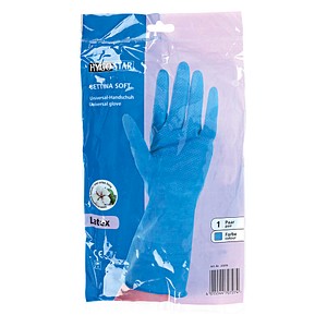 HYGONORM unisex Gummihandschuhe Bettina Soft blau Größe 7, 1 Paar