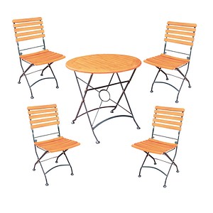 Garden Pleasure Sitzgruppe Wien, schwarz Holz, Metall, 5-teilig