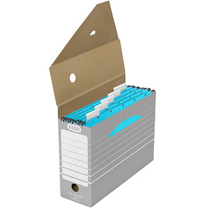 10 ELBA Archivboxen Tric grau/weiß 11,0 x 34,0 x 27,0 cm