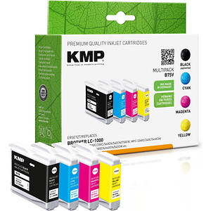 KMP B75V  schwarz, cyan, magenta, gelb Druckerpatronen kompatibel zu brother LC1000VAL, 4er-Set