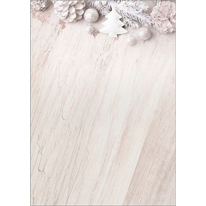 SIGEL Weihnachtsbriefpapier Rustic White Motiv DIN A4 90 g/qm 25 Blatt