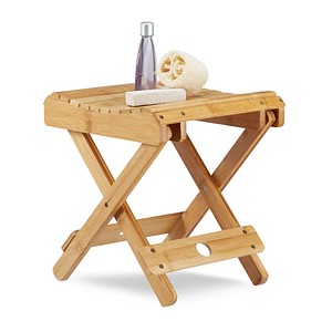 relaxdays Klapphocker natur 2x 2 Sprossen, H: 31,5 cm