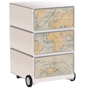 PAPERFLOW easyBox Vintage Rollcontainer weiß, bunt 61340 4 Auszüge 39,0 x 43,6 x 64,2 cm