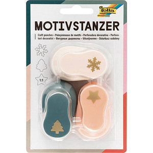 folia Stern/Schneeflocke/Baum Motivlocher Stern/Schneeflocke/Baum, 3 St.