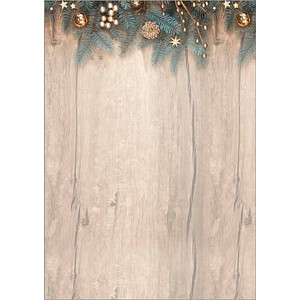 SIGEL Weihnachtsbriefpapier Golden Greens Motiv DIN A4 90 g/qm 25 Blatt