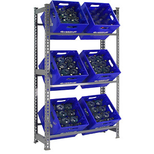 Simonrack Getränkekistenregal KIT SIMONBOTTLE 3 GRIS 330100024188033 grau 80,0 x 30,0 x 180,0 cm