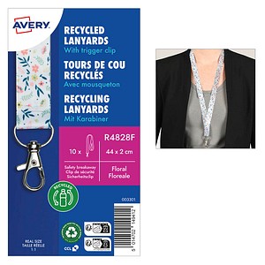 AVERY Zweckform Lanyards Floral R4828F, Textilband, weiß, 10 St.
