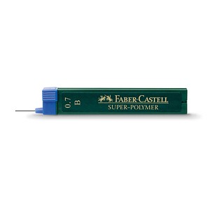 FABER-CASTELL SUPER-POLYMER Feinminen-Bleistiftminen schwarz B 0,7 mm, 12 St.