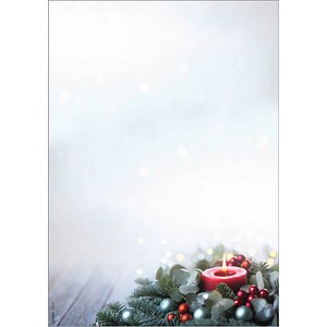 SIGEL Weihnachtsbriefpapier Candlelight Cheer Motiv DIN A4 90 g/qm 100 Blatt