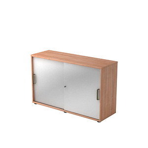 HAMMERBACHER Schiebetürenschrank 1752S, V1752S/N/S/SG nussbaum, silber 1 Fachboden 120,0 x 40,0 x 74,8 cm