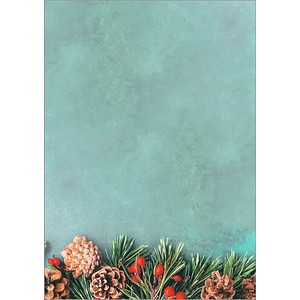 SIGEL Weihnachtsbriefpapier Green Christmas Motiv DIN A4 90 g/qm 100 Blatt