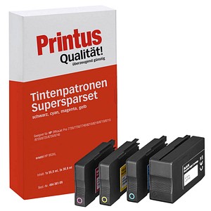 Printus  schwarz, cyan, magenta, gelb Druckerpatronen kompatibel zu HP 953XL (3HZ52AE), 4er-Set