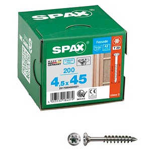 SPAX® Fassadenschrauben T20 Linsensenkkopf A2 25170004504521 4,5 mm x 45 mm, 200 St.