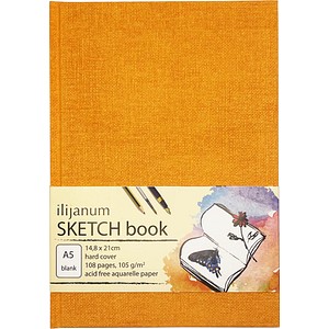 Ilijanum Skizzenbuch DIN A5 blanko, mandarine Hardcover 54 Seiten, 1 St.