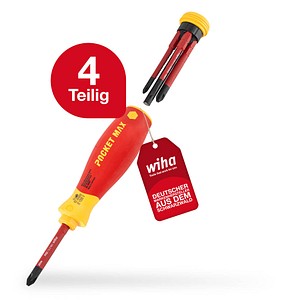 Wiha Schraubendreher-Set PocketMax® electric SL/PH/PlusMinus/PZ 45296 4-tlg.