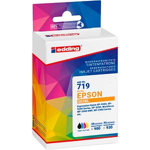 edding  schwarz, cyan, magenta, gelb Druckerpatronen kompatibel zu EPSON 503XL (T09R) Multipack , 4er-Set