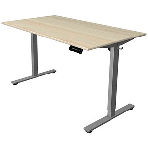 Kerkmann Move base 2 elektrisch höhenverstellbarer Schreibtisch eiche hell rechteckig, T-Fuß-Gestell silber 140,0 x 80,0 cm