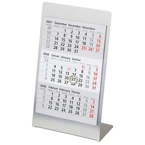 Tischkalender Edelstahl 2027/2028 silber matt, 1 St.