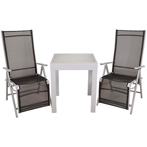 Garden Pleasure Sitzgruppe ARIOLA/LOLA schwarz, silber Kunststoff, Metall