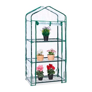 relaxdays Foliengewächshaus Metall transparent 60,0 x 40,0 x 128,0 cm, 1 St.