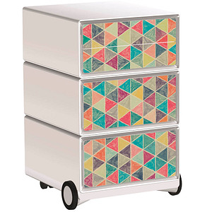PAPERFLOW easyBox Vintage Rollcontainer weiß, bunt 62359 4 Auszüge 39,0 x 43,6 x 64,2 cm