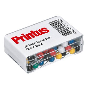 Printus Pinnnadeln farbsortiert, 50 St.