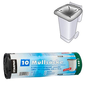 STARPAK Müllbeutel CleanUP 140,0 l schwarz 40,0 µm, 10 St.