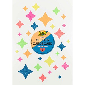 folia Fotokarton Glitter Neon farbsortiert 300 g/m² 6 Blatt