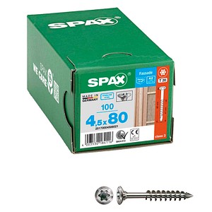 SPAX® Fassadenschrauben T20 Linsensenkkopf A2 25170004508021 4,5 mm x 80 mm, 100 St.