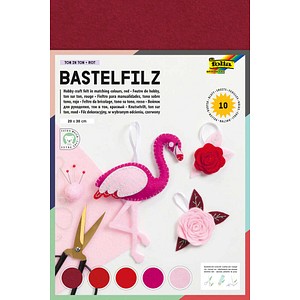 folia Bastelfilz rot 10 Bogen