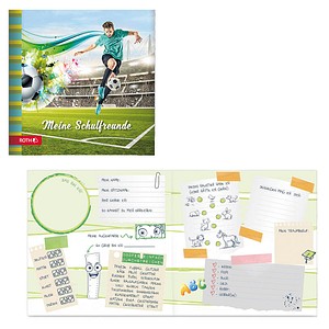 ROTH Freundebuch Fußballstar ca. DIN A4 liniert, blau Hardcover 64 Seiten, 1 St.
