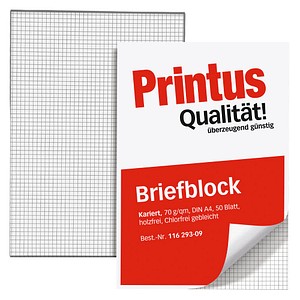 Printus Briefblock DIN A4 kariert, 1 St.