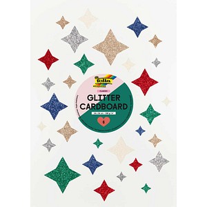 folia Fotokarton Glitter Classic farbsortiert 300 g/m² 6 Blatt
