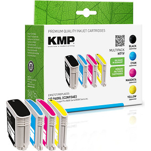 KMP H71V  schwarz, cyan, magenta, gelb Druckerpatrone kompatibel zu HP 940XL (C2N93AE), 4er-Set