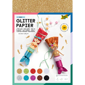 folia Tonpapier Glitterpapier farbsortiert 170 g/qm 1 Pack