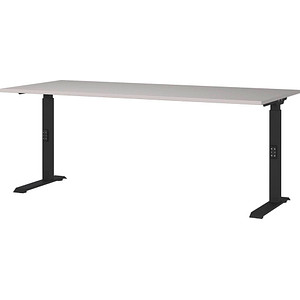 GERMANIA DOWNEY höhenverstellbarer Schreibtisch kaschmir rechteckig, C-Fuß-Gestell schwarz 180,0 x 80,0 cm