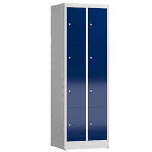 ClassiX Schließfachschrank enzianblau, lichtgrau X-520421, 8 Schließfächer 59,0 x 50,0 x 180,0 cm