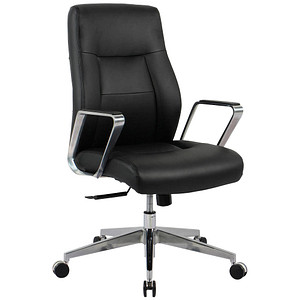Chefsessel, 10011 Kunstleder schwarz, Gestell silber