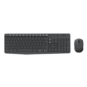 Logitech MK235 Tastatur-Maus-Set kabellos schwarz