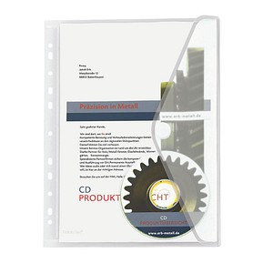 10 FolderSys Dokumententaschen DIN A4 transparent genarbt 0,20 mm