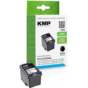 KMP H160 schwarz Druckerpatrone kompatibel zu HP 62 (C2P04AE)