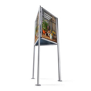Showdown® Displays Kundenstopper silber DIN A0 3 Fächer 99,1 x 85,8 x 181,0 cm, 1 St.