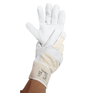 HYGOSTAR unisex Rindvolllederhandschuhe Strong weiß Größe 10, 12 Paar